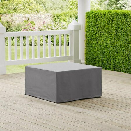 TERRAZA Outdoor Square Table & Ottoman Furniture Cover; Gray TE3051539